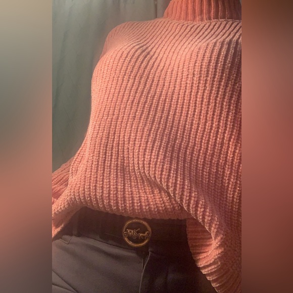 Time and Tru Sweaters - Time & Tru- Over Size Sweater- Crotop-Color Rose Herb-Size Small